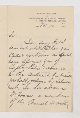 Letter, 14 November 1883