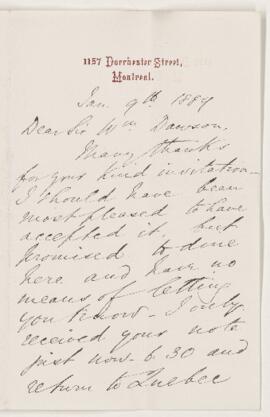 Letter, 9 January 1889