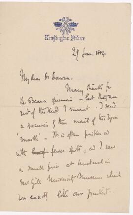Letter, 29 January 1884
