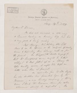 Letter, 29 January 1879
