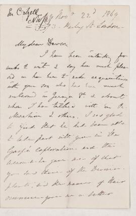 Letter, 22 November 1869
