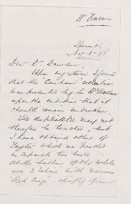 Letter, 8 November 1878
