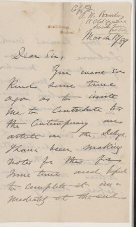 Letter, 17 March 1889