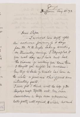 Letter, 31 August 1873