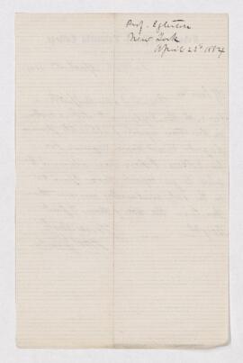 Letter from Thos. Egleston to B.J. Harrington, written from New York.