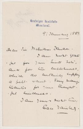 Letter, 9 January 1889