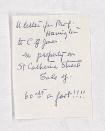 Letter from B.J. Harrington to C.J Jones, written from Little Mentis.