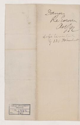 Letter, 6 October 1892