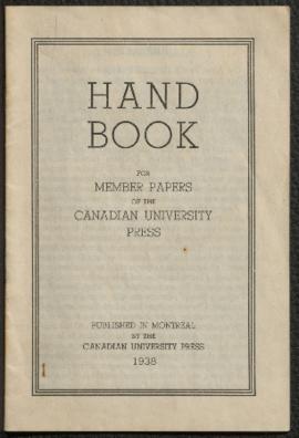 Hand book for member papers of the Canadian University Press
