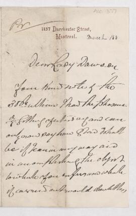 Letter, March 1888