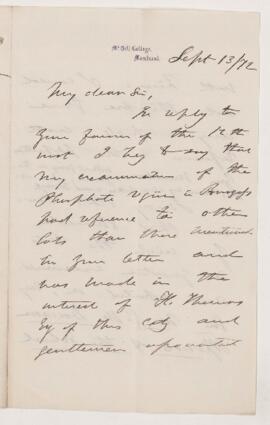 Letter, 13 September 1872