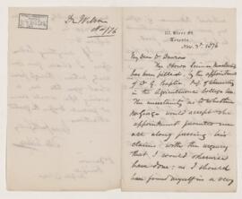 Letter, 3 November 1876