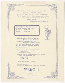 Faculty Club ephemera