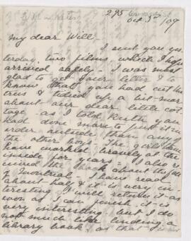 Letter, 3 October 1909