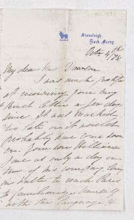 Letter, 4 October 1878