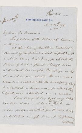 Letter, 19 June 1879