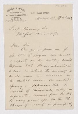 Letter from Quinn & Weir to B.J. Harrington.