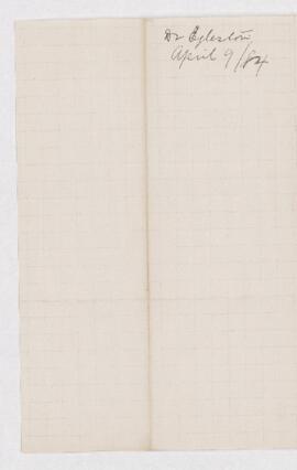 Letter from Thos. Egleston to B.J. Harrington, written from New York.