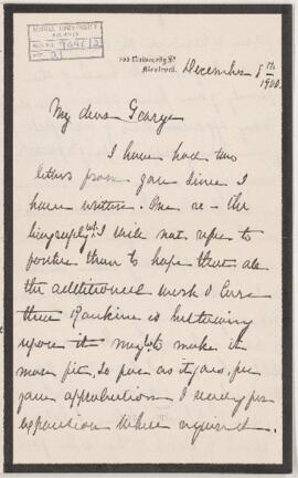 Letter, 8 December 1900