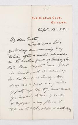 Letter, 15 September 1899