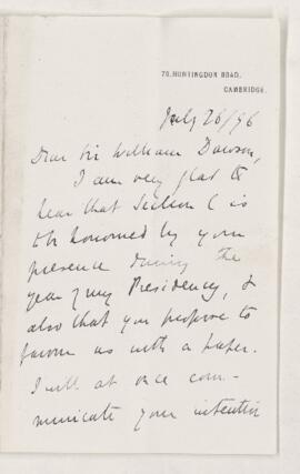 Letter, 26 July 1896