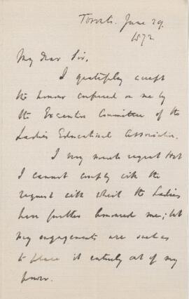 Letter, 29 June 1872