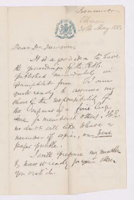 Letter, 30 May 1882