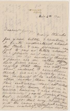 Letter, 6 November 1900