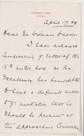 Letter, 17 April 1889