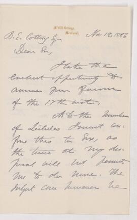 Letter, 18 November 1886