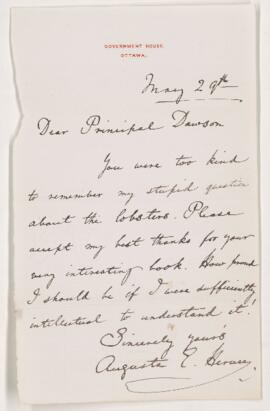 Letter from Augusta E. Hervey