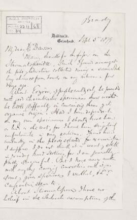 Letter, 5 September 1879