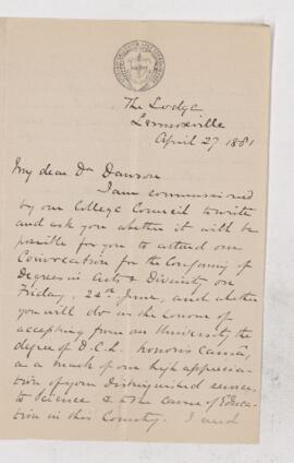 Letter, 27 April 1881