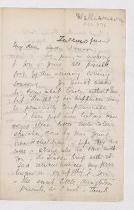 Letter from Annie Williamson