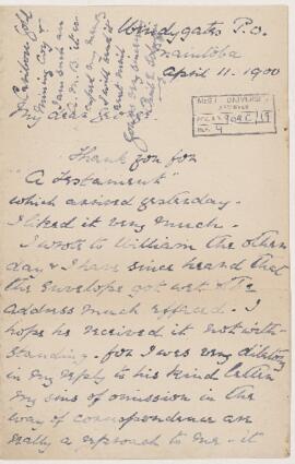Letter, 11 April 1900