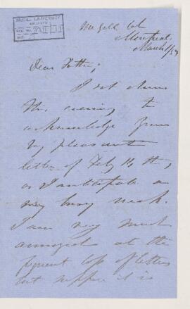 Letter, 1 March 1857