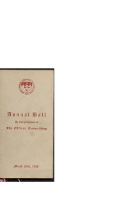 Dance card for the McGill COTC annual ball, 1938