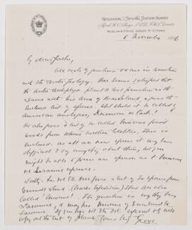 Letter, 6 November 1886