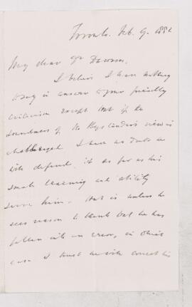 Letter, 9 February 1881