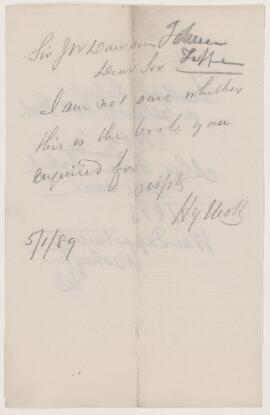 Letter, 5 January 1889