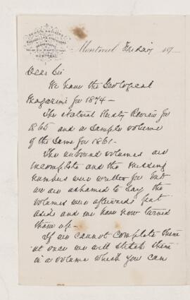Letter,  November? 1878