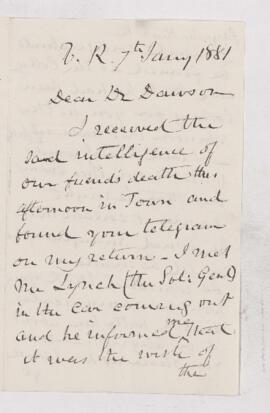 Letter, 7 January 1881