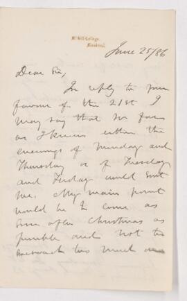 Letter, 25 June 1886