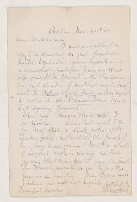 Letter, 4 November 1876