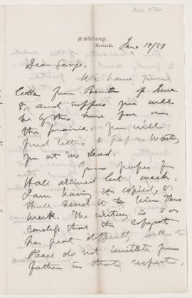 Letter, 19 June 1881