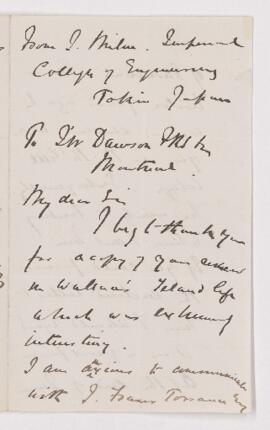 Letter from J. Milne