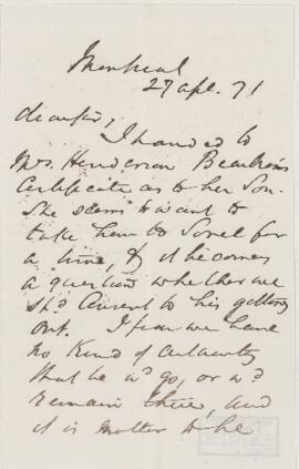Letter, 27 April 1871.