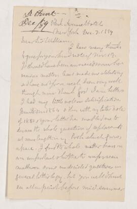 Letter, 7 December 1889