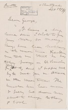 Letter, 19 September 1899
