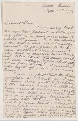 Letter, 10 September 1912